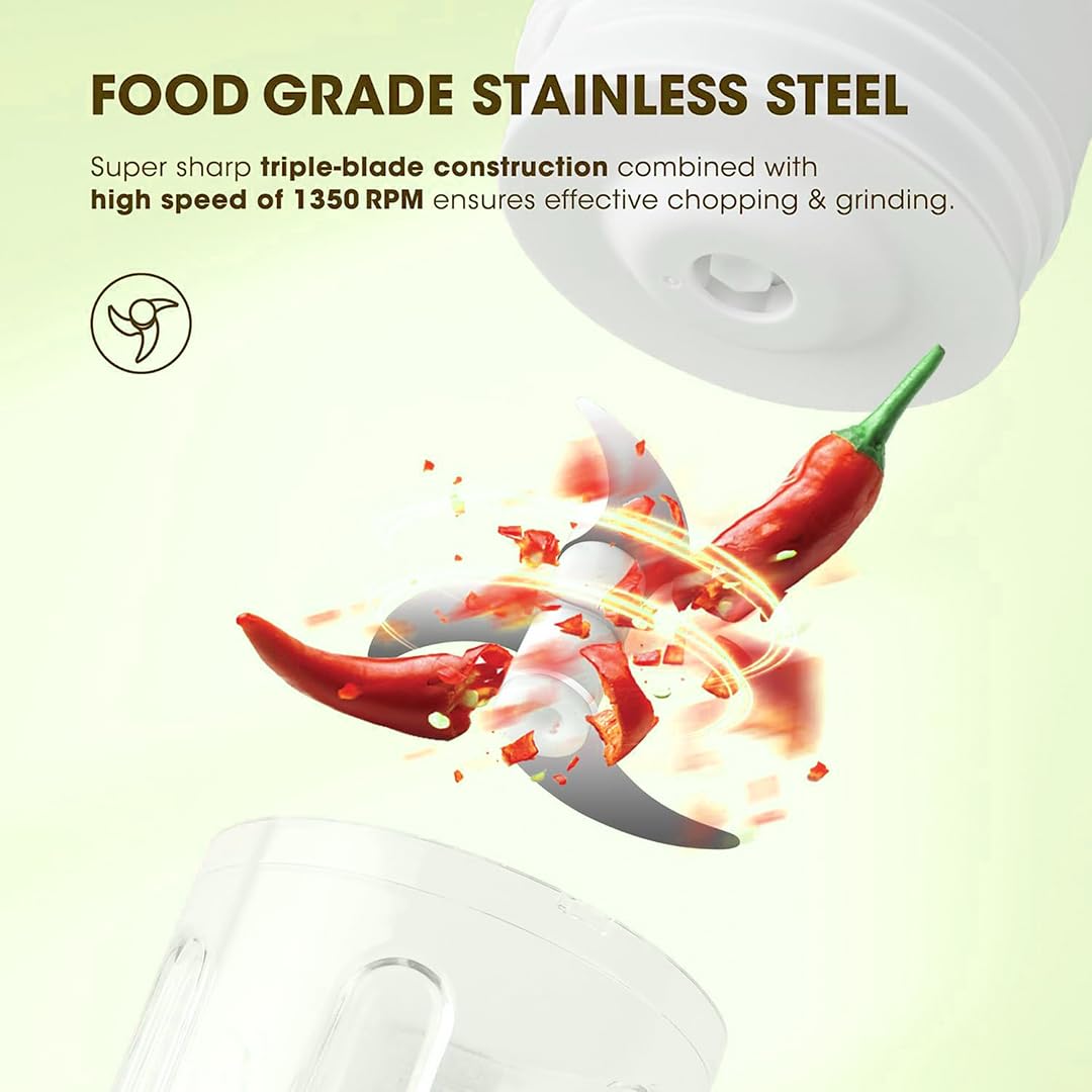 FOREVERKITCHEN Rechargeable Mini Electric Chopper with Food Grade