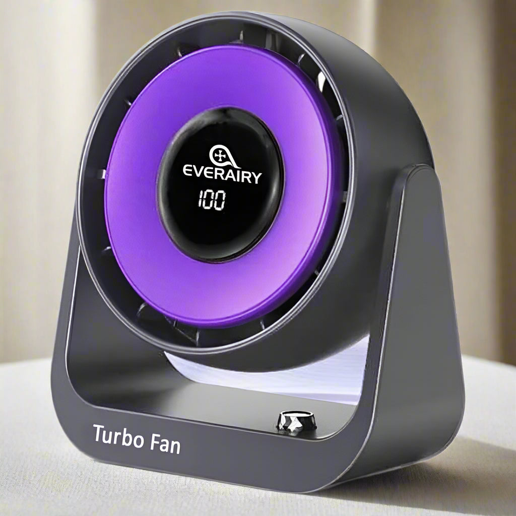 Everairy portable turbo fan for instant cooling, USB rechargeable