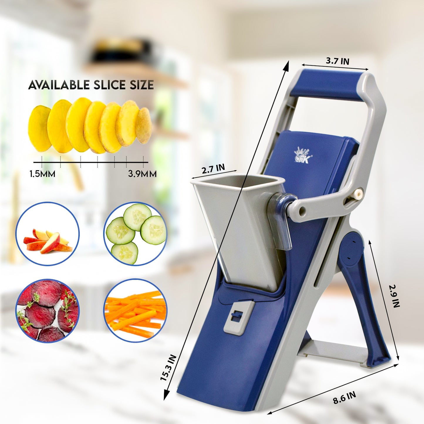 FOREVERKITCHEN Versatile Vegetable Cutter - 15 Different Cuts
