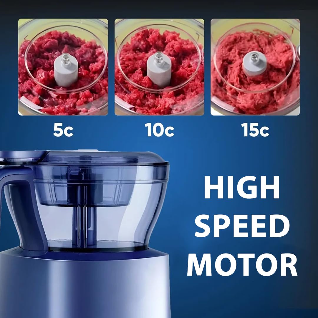 FOREVERKITCHEN Portable Food Processor Grinder with 4 Different Blades